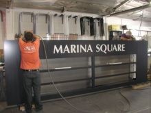 Single face .080  aluminum cabinet with push thru letters and tenant panels